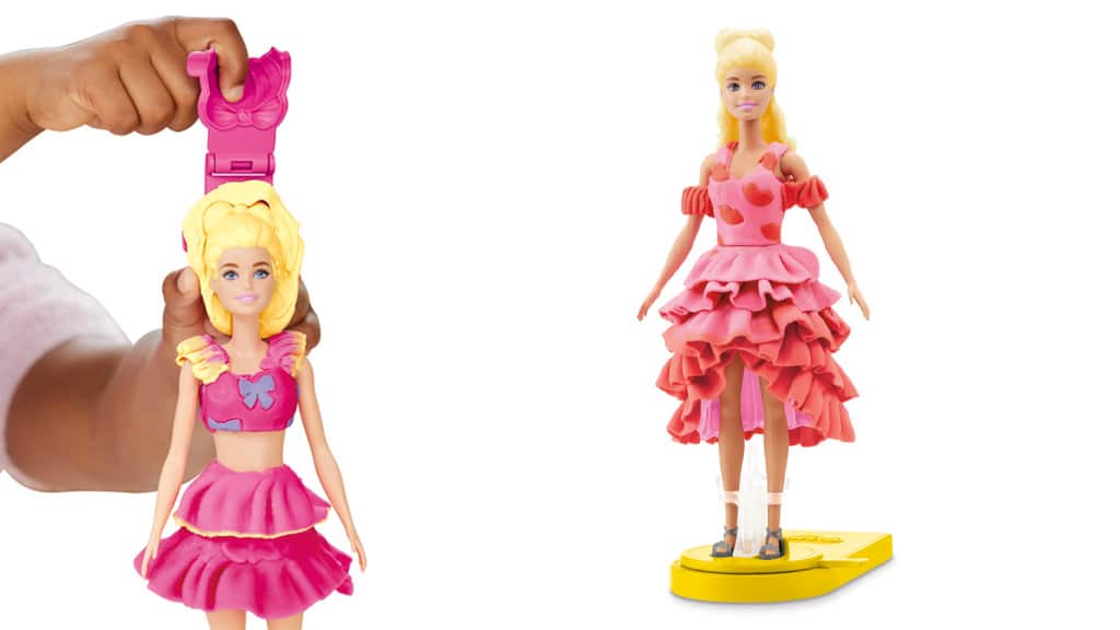 Děti mohou vytvořit módní kreace na přehlídkové molo s Play-Doh Barbie sadami