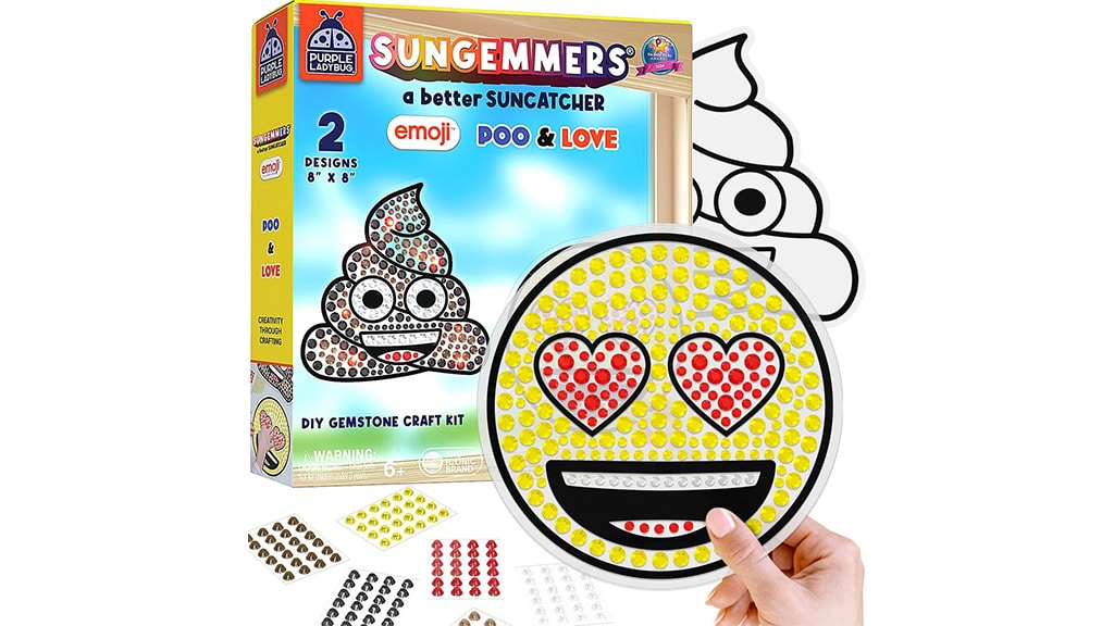 Emoji Kaki a Láska drahokam nálepka puzzle
