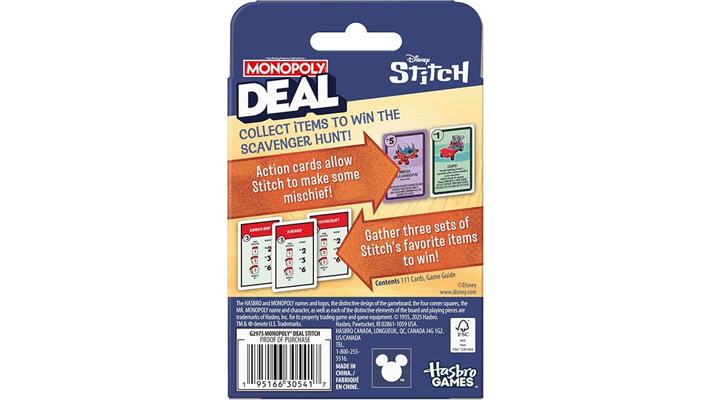 Malý mimozemský žertík se dostal do Monopoly Deal: Disney Stitch edice