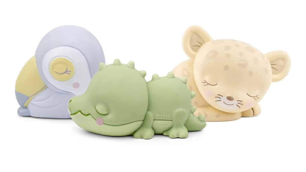 Tyto interaktivní hračky z kolekce Sleepy Jungle vytvářejí uklidňující atmosféru při usínání