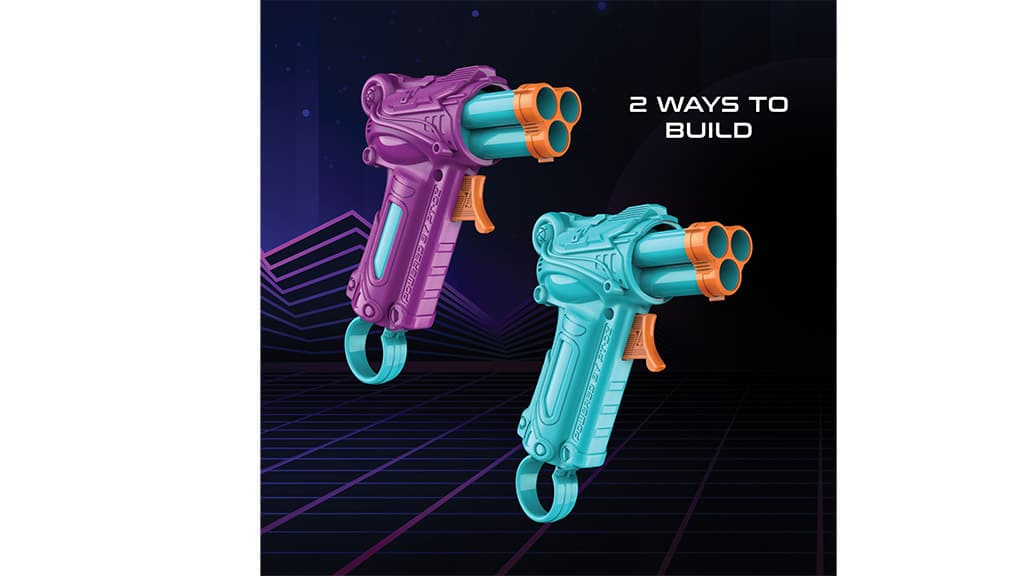 Prime Time Toys Dart Zone Sestav si svůj vlastní tříhlavňový pěnový blaster