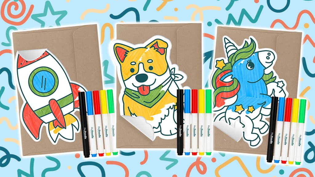 HeyDoodle kreativní omalovánkové pohlednice