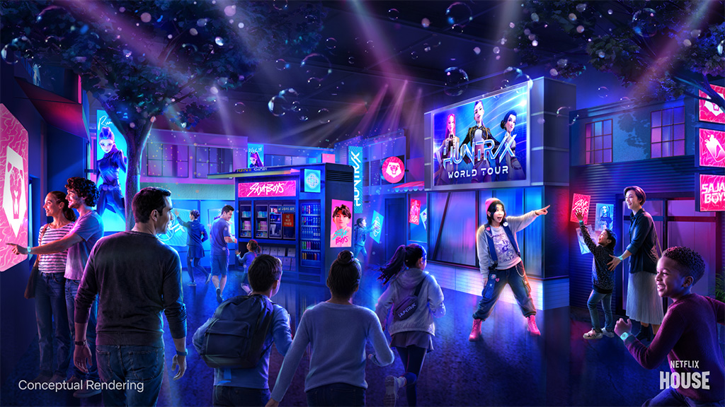 Dům Netflixu se zlatem pokryje interaktivním zážitkem K-Pop Lovci démonů