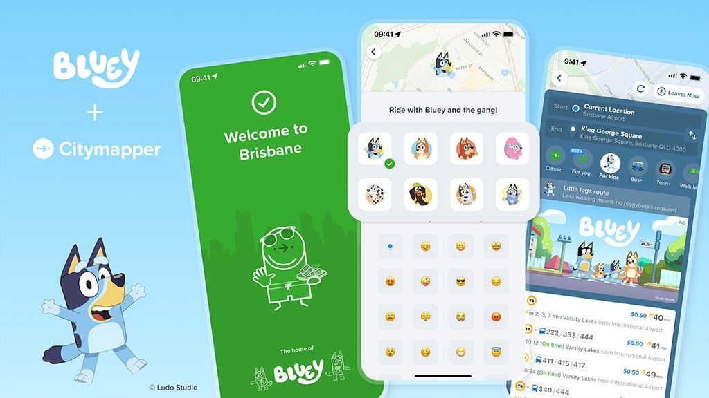 Cestuj s Bluey v reálném životě s novou funkcí Citymapper pro děti