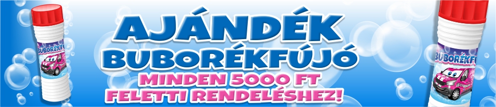 Dárek: bublifuk ke každé objednávce nad 5000 Ft!