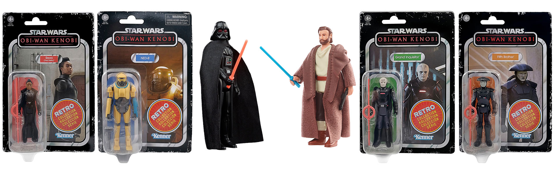 Postavy ze série Obi-Wan Kenobi se ve retro kabátech dostávají na regály obchodů