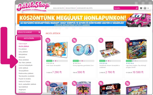 Vítejte v obnoveném e-shopu JátékShop!
