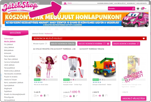 Vítejte v obnoveném e-shopu JátékShop!