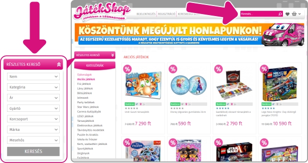 Vítejte v obnoveném e-shopu JátékShop!