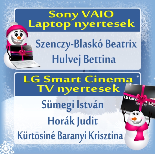 Vítězové naší soutěže "Vánoční záplava výher"