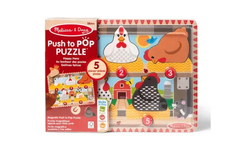 Melissa & Doug Veselé kuřátka – Tlač a skákej puzzle