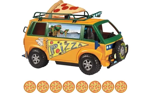 Tento TMNT dodávkový vůz na pizzu přichází s vystřelovačem pizzy.
