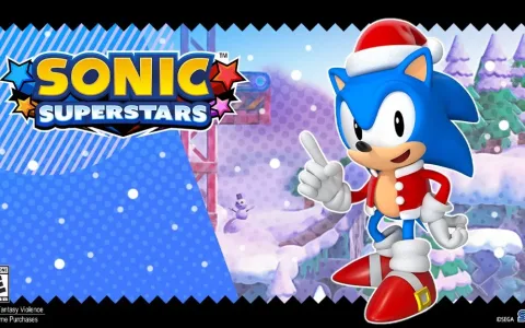 Sonicův sváteční kostým je připraven pro vaši sváteční hru "Sonic Superstars".