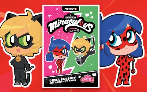 „Miraculous Chibi” komiks, který přináší pařížské superhrdiny v tištěné podobě