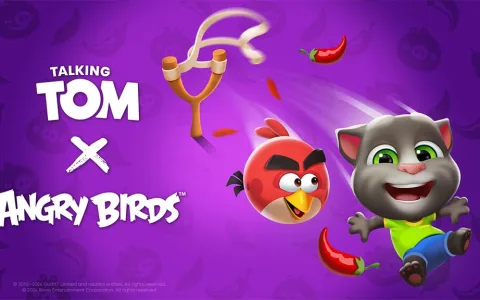 Mluvící Tom a postavy Angry Birds bojují s prasaty v My Talking Tom 2