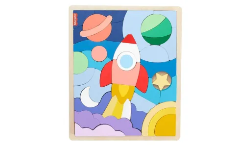 Mattel Fisher-Price dřevěné vesmírné bloky skládačka