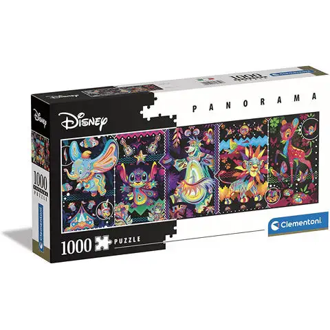 Disney Vintage barevné 1000 dílkové panorama puzzle - Clementoni