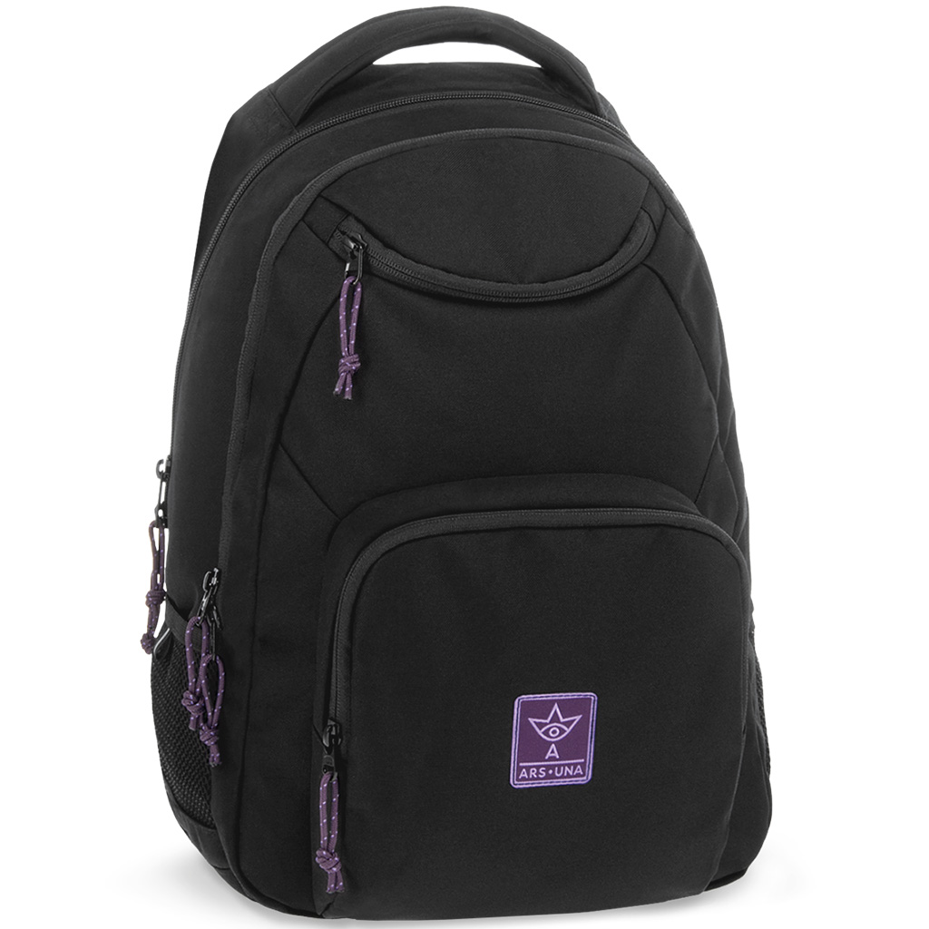 Ars Una: Dívčí černofialový Cordura školní batoh AU-6 34x45x26cm obrázek 1