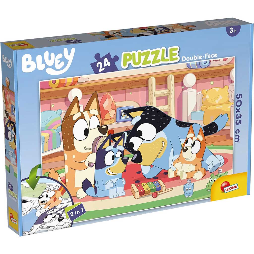 Bluey a přátelé 2 v 1 24dílná skládačka a omalovánka 50x35cm - Lisciani obrázek 1