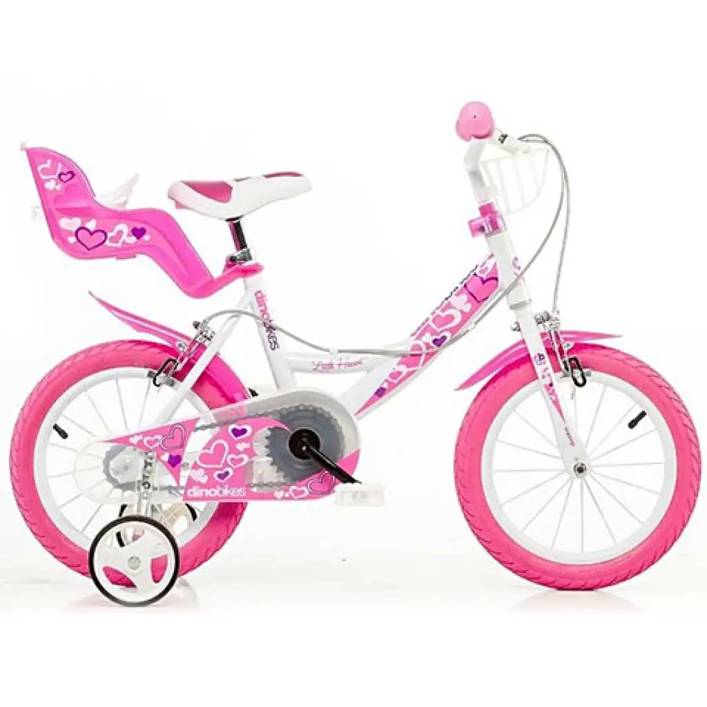 Dětské kolo se srdíčky velikost 14 - Dino Bikes kolo obrázek 1
