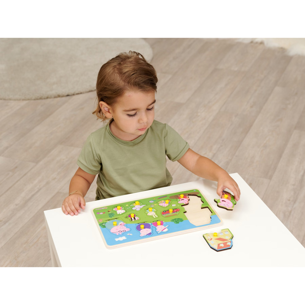 Eichhorn: Peppa prasátko dřevěný úchytový tvarový puzzle 13 ks obrázek 2