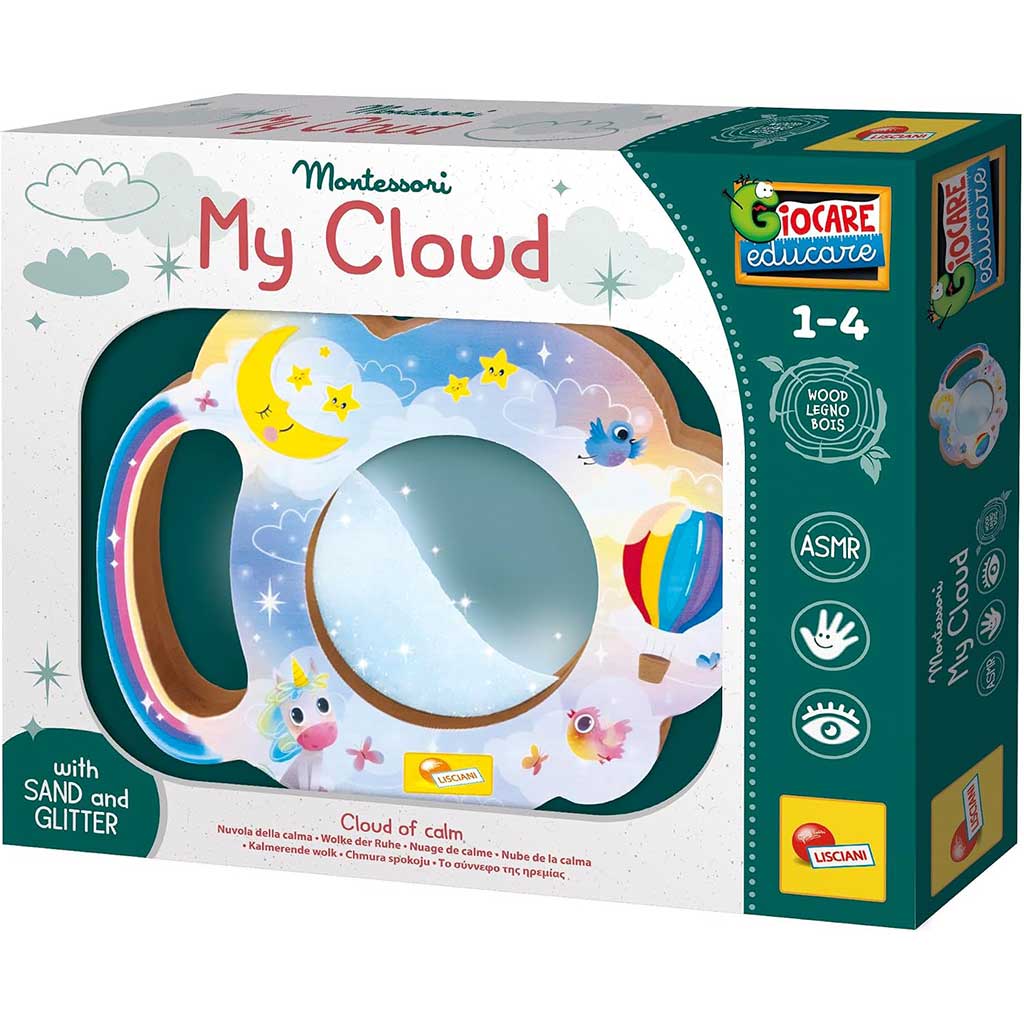 Montessori Dřevěný Sen Cloud s třpytivým pískem - Lisciani obrázek 1