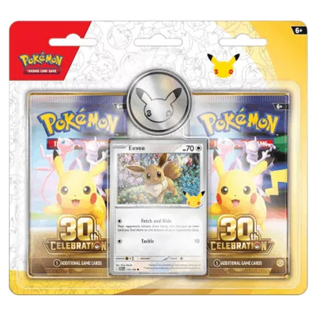 Pokémon TCG: 30. výročí 2-pack blister – Double Wide (Eevee promo + Pikachu mince) obrázek 1