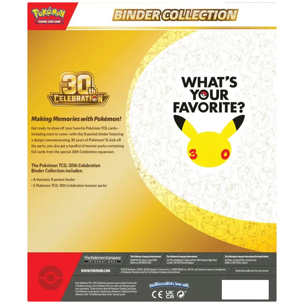Pokémon TCG: 30. výročí sběratelská kolekce – 9 kapsových sběratelských desek s boostery obrázek 3