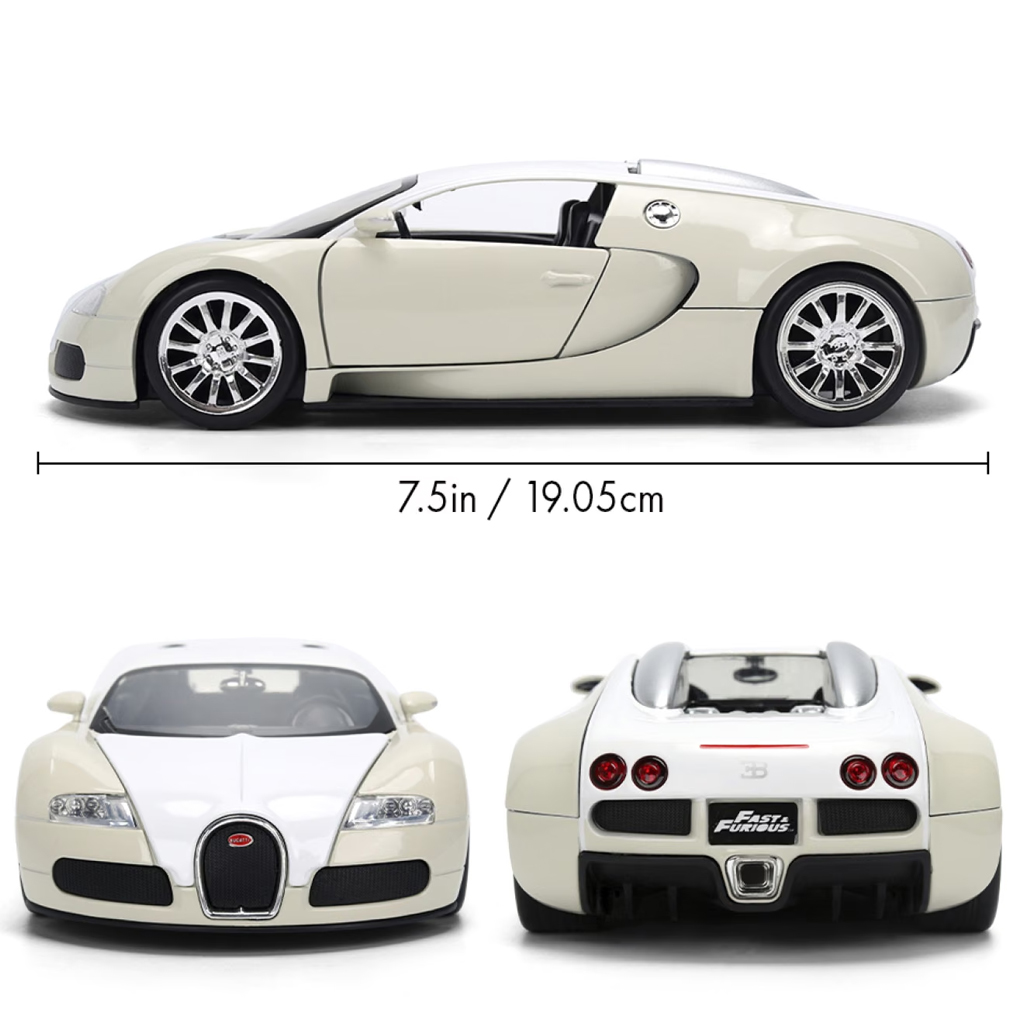 Rychle a zběsile: 2011 Bugatti Veyron kovový model auta 1/24 - Jada Toys obrázek 4