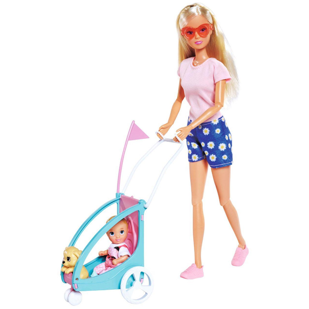 Steffi Love: Cyklistka Steffi s dětským přívěsem - Simba Toys obrázek 2