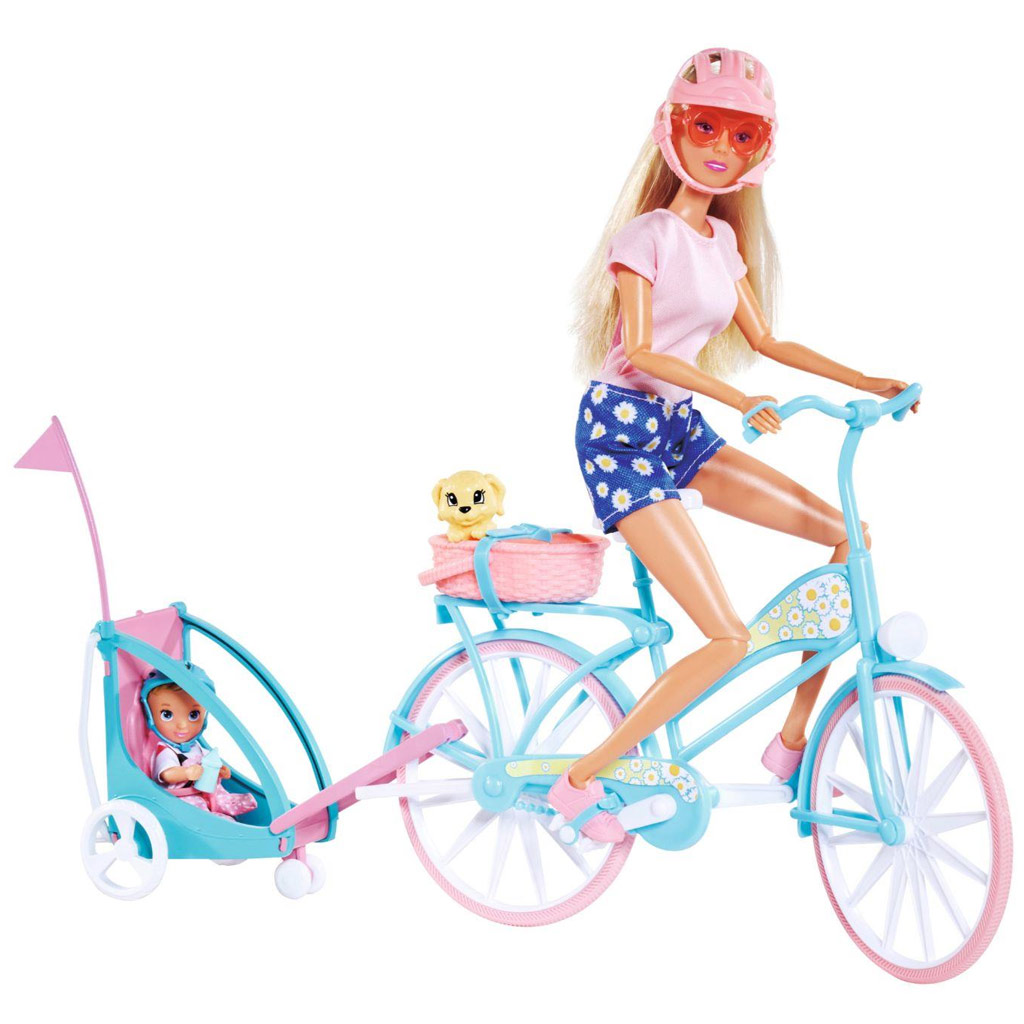 Steffi Love: Cyklistka Steffi s dětským přívěsem - Simba Toys obrázek 5