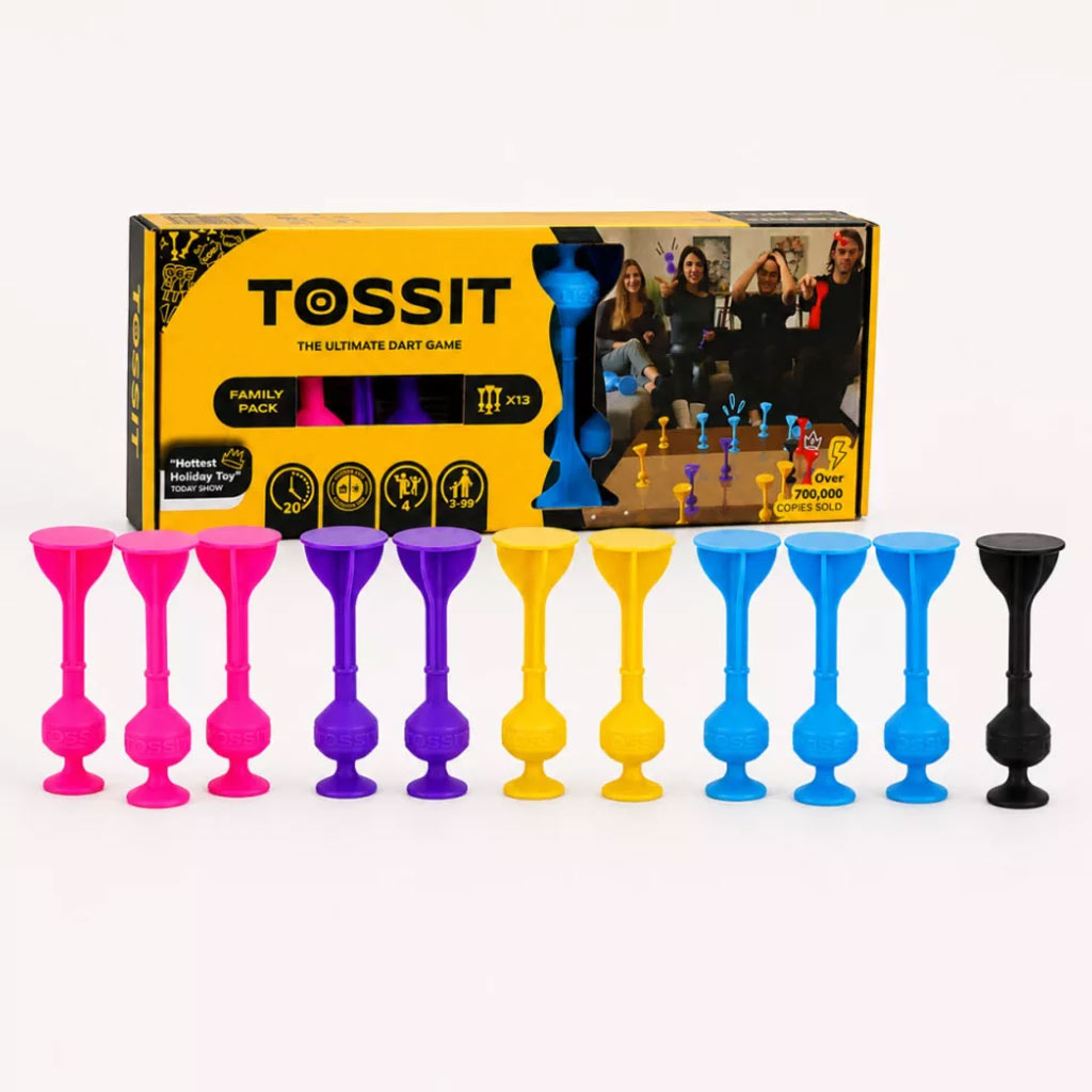 Tossit Family Pack – Růžová, Fialová, Modrá, Žlutá terčová hra s přísavkami obrázek 1