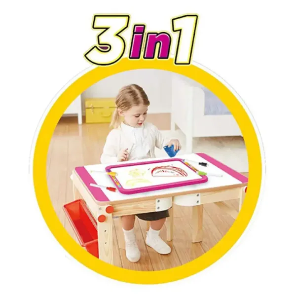 3v1 oboustranná tabule v růžové barvě 37x99cm obrázek 4