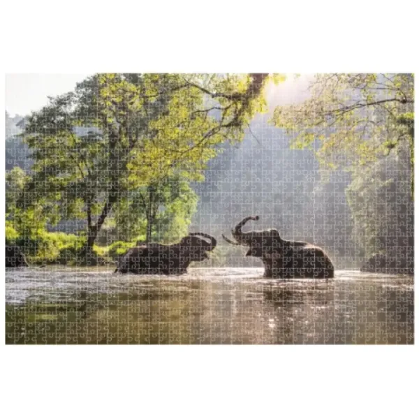 Animal Planet: Sloni u jezera puzzle 1000 dílků obrázek 2