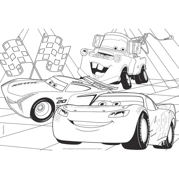 Auta 2 v 1 maxi 2x60dílné puzzle a omalovánky 50x35 cm - Lisciani obrázek 3