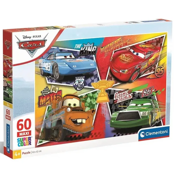 Auta: Maxi Super Color Puzzle 60 dílků - Clementoni obrázek 1