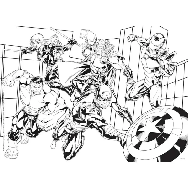 Avengers 2 v 1, 48dílné puzzle a omalovánka 35x25 cm - Lisciani obrázek 2