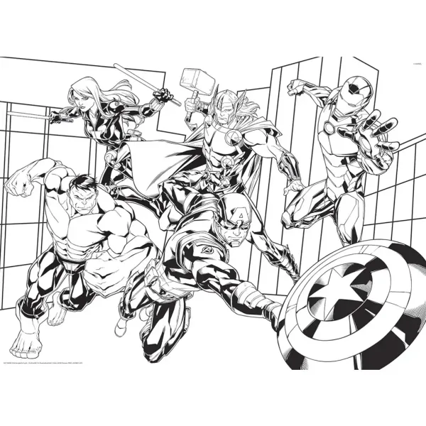 Avengers 2 v 1, maxi puzzle 150 dílků a omalovánka 70x50 cm – Lisciani obrázek 3