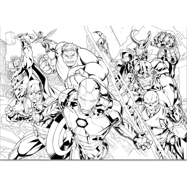 Avengers 2 v 1, maxi puzzle a omalovánka, 108 dílků, 70x50 cm - Lisciani obrázek 3