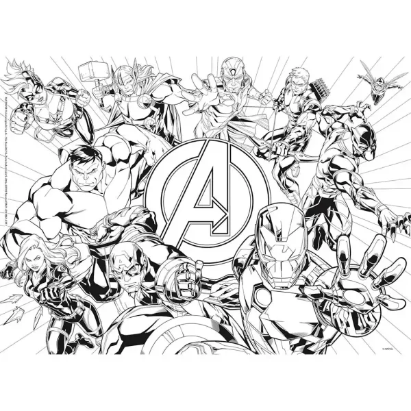 Avengers 2 v 1, puzzle a omalovánka, 60 dílků, 35x25 cm – Lisciani obrázek 2