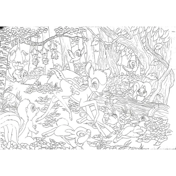 Bambi 2 v 1 60dílné puzzle a omalovánka 50x35cm - Lisciani obrázek 3
