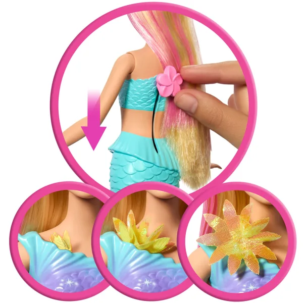 Barbie Dreamtopia: Květinová kouzelná mořská panna panenka – Mattel obrázek 4