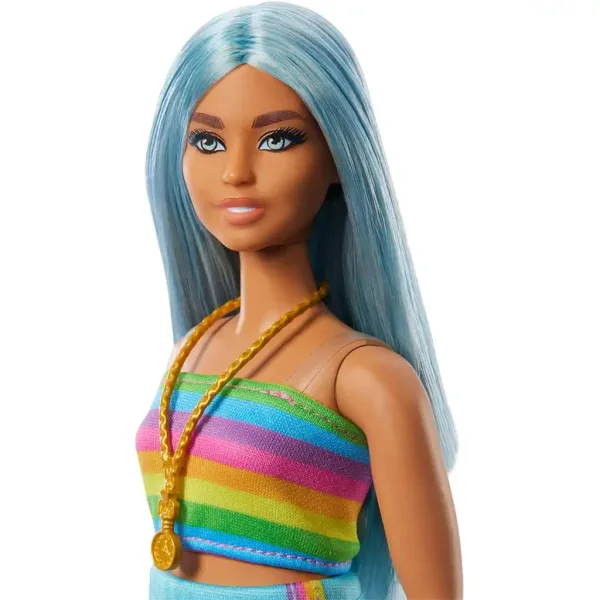 Barbie: Fashionista panenka ve barevných pruhovaných šatech - Mattel obrázek 4