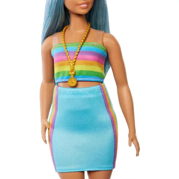 Barbie: Fashionista panenka ve barevných pruhovaných šatech - Mattel obrázek 5
