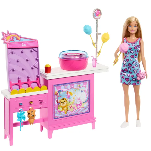 Barbie Záhady: Plážoví detektivové – Herní set s panenkou a stánkem na cukrovou vatu – Mattel obrázek 2