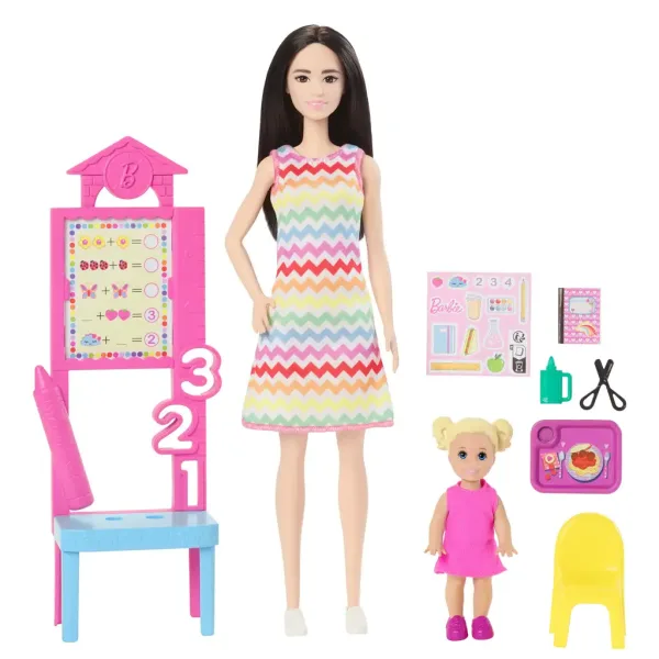 Barbie učitelka kariérní panenka herní set s blond dítětem - Mattel obrázek 2