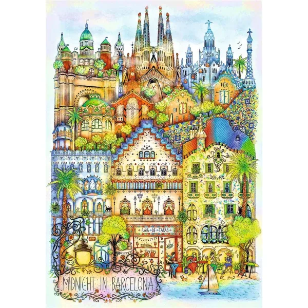 Barcelona o půlnoci 1000dílné prémiové plus kvalitní puzzle - Trefl obrázek 2