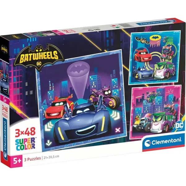 Batwheels 3x48 dílků Supercolor puzzle - Clementoni obrázek 1
