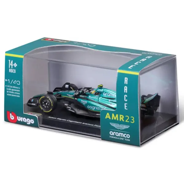 Bburago: Aston Martin AMR23 F1 závodní auto kovový model 1/43 (Fernando Alonso #14, varianta s helmou) obrázek 5