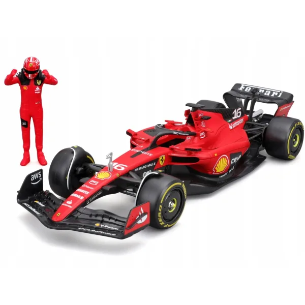 Bburago: Ferrari SF23 F1 závodní auto kovový model s pilotem 1/24 (Charles Leclerc #16) obrázek 2